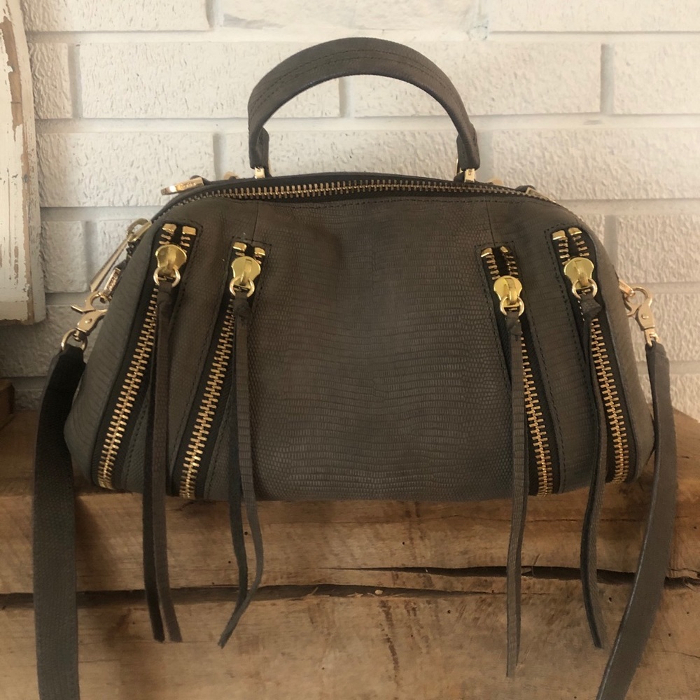 Botkier Gray Fringe Zipper Satchel
